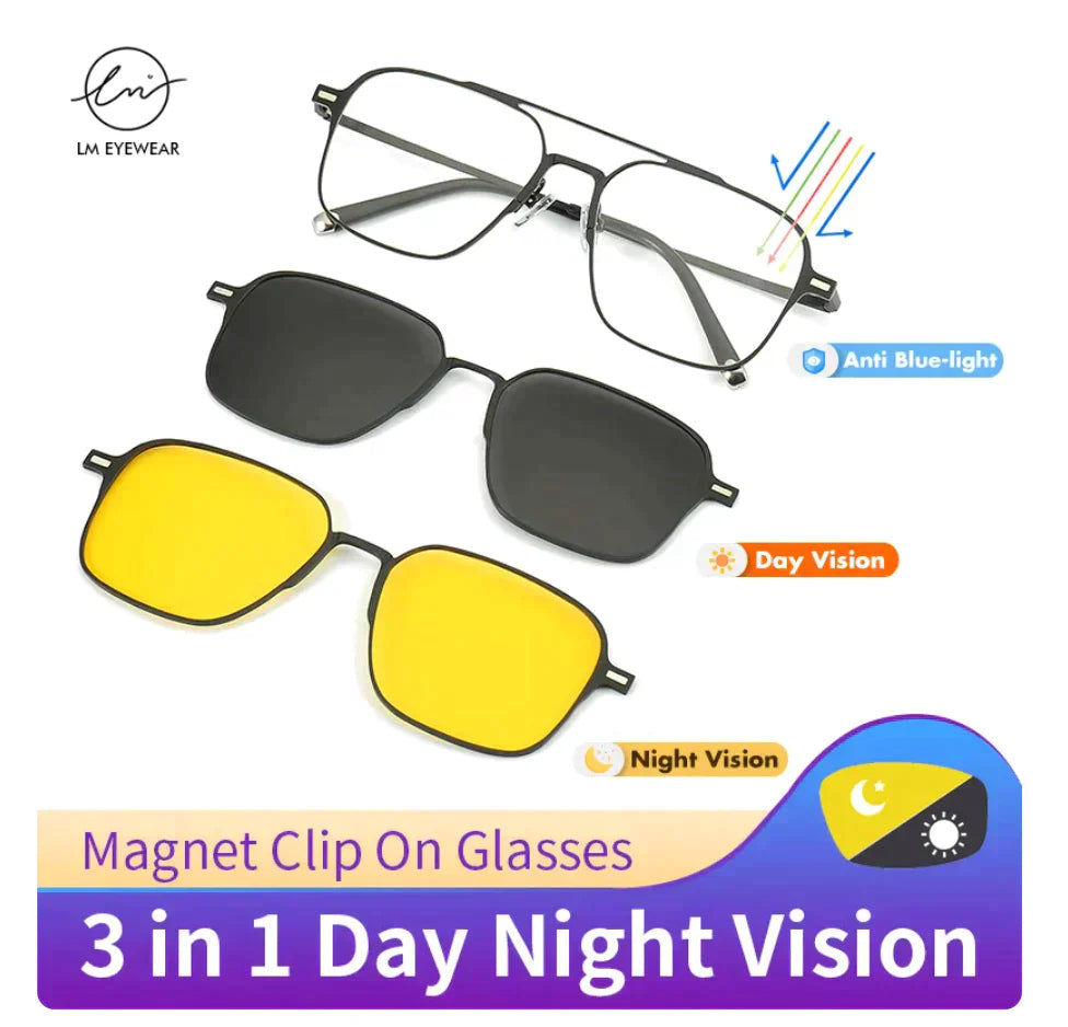 Hwakeyes 5-in-1 Magnetic Polerised Sunglasses