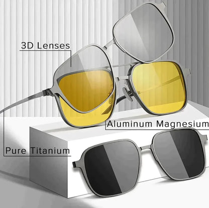 Hwakeyes 5-in-1 Magnetic Polerised Sunglasses